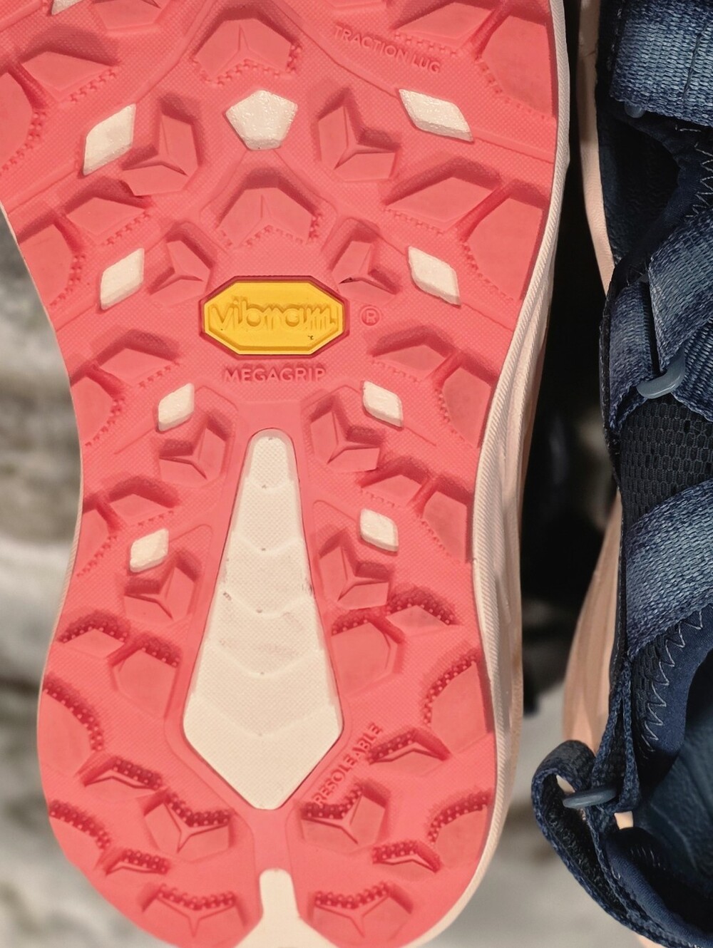 HOKA Infini Hike TC Vibram Hiking Sandals Womens 6.5 Blue Grapefruit Fit Like 7 - Picture 12 of 16